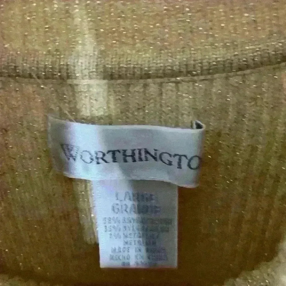 Gold Turtleneck Sleeveless Blouse - Picture 3 of 3